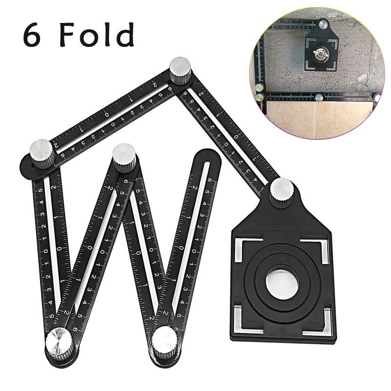 Règle de mesure d'angle de Construction, ensemble de 6 plis, alliage d'aluminium, modèle de moule pe