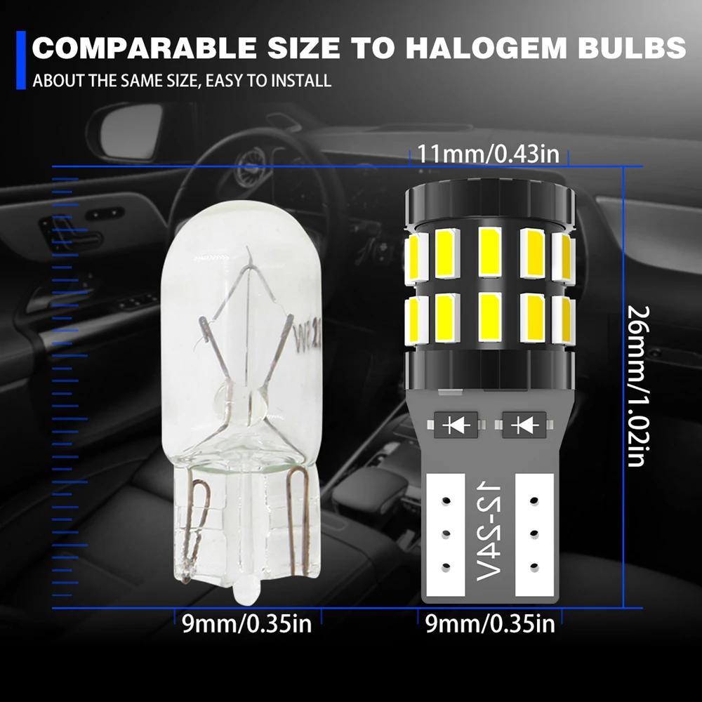 10pcs T10 W5W LED des ampoules 194 168 LED lecture intérieure de voiture feux de stationnement pour 