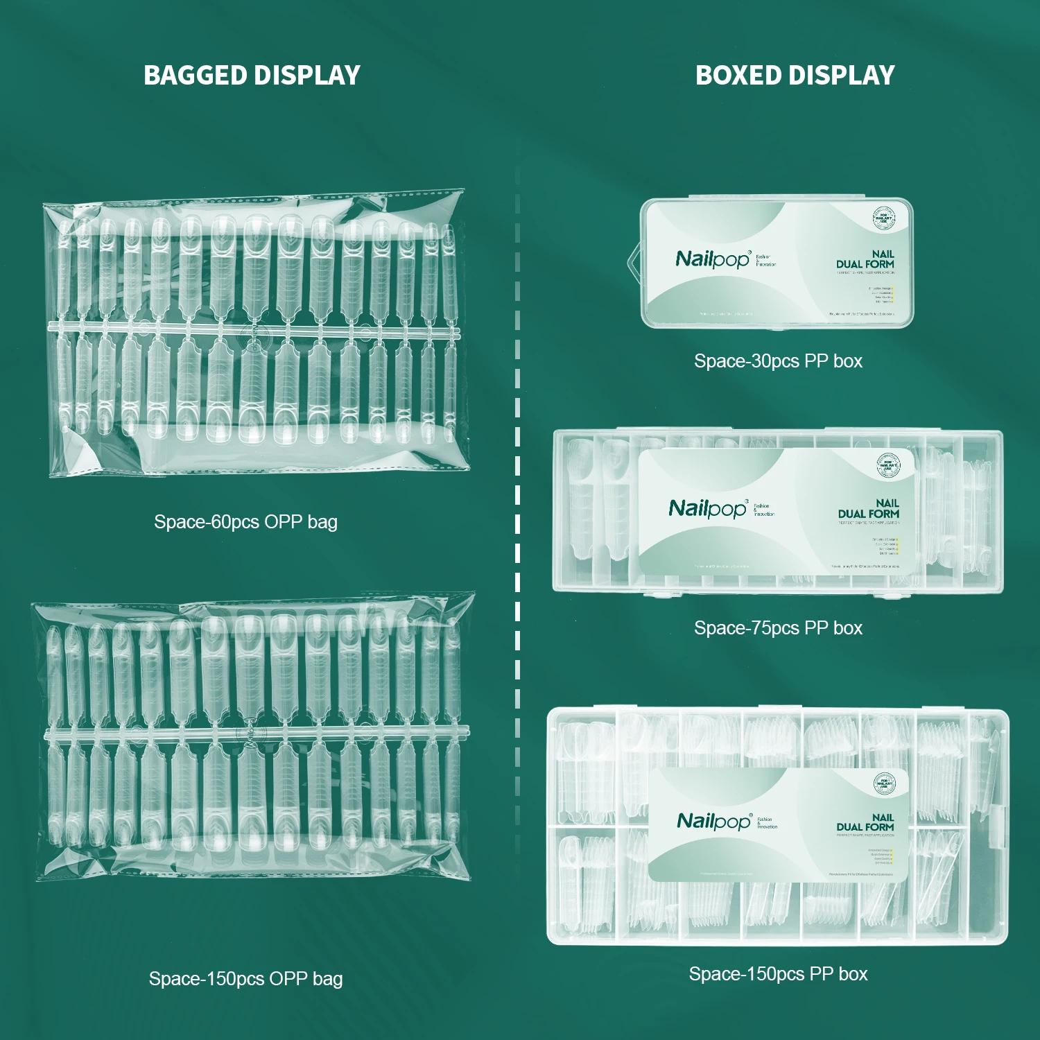 Nailpop Space Nail Dual Forms 15 Tailles Formes à ongles pour extension de gel poly Réutilisables Ma