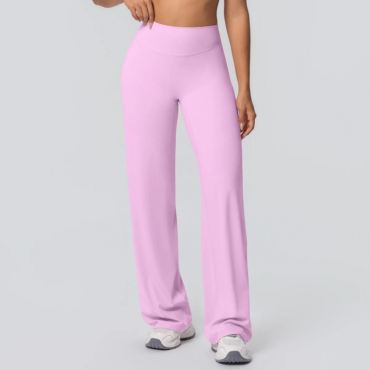 Pantalon de Yoga ample à jambes larges, couleur unie, respirant, séchage rapide, pour course en plei