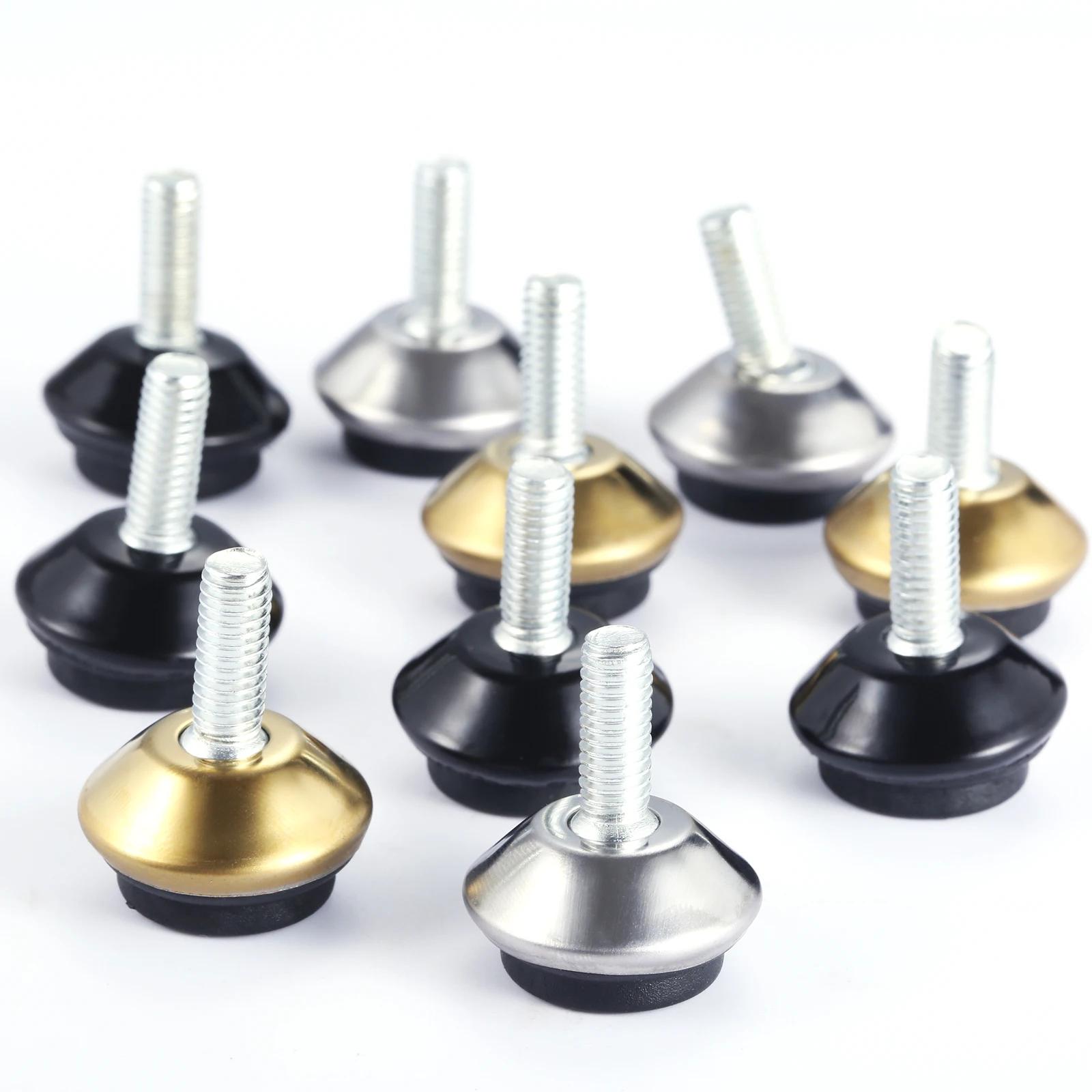 Niveleurs de meubles à filetage M6, 8 pièces, pieds réglables, Base noire pour Tables, chaises, meub