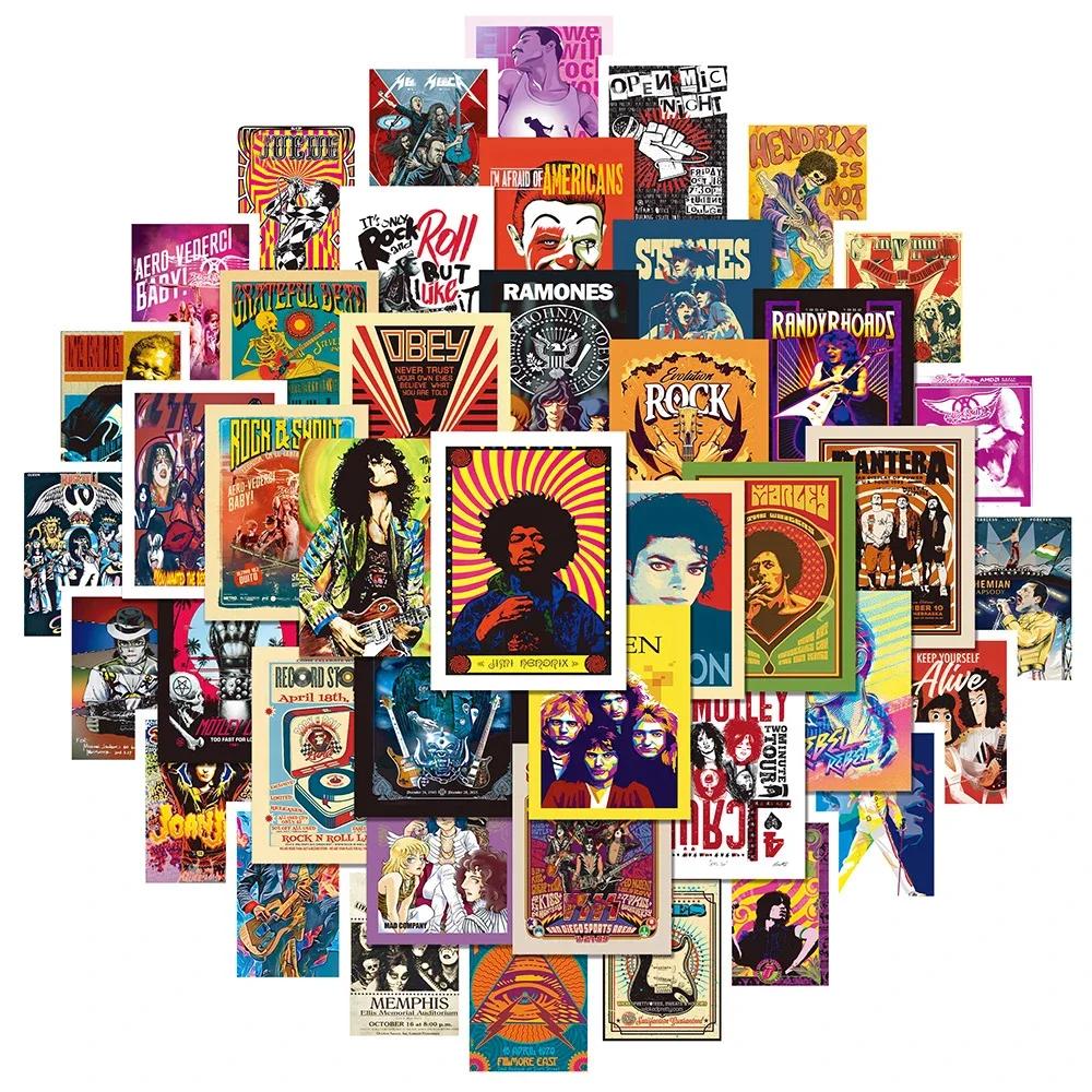 10/25/50pcs classique Rock musique affiche Graffiti autocollants pour Fans guitare décoration bricol