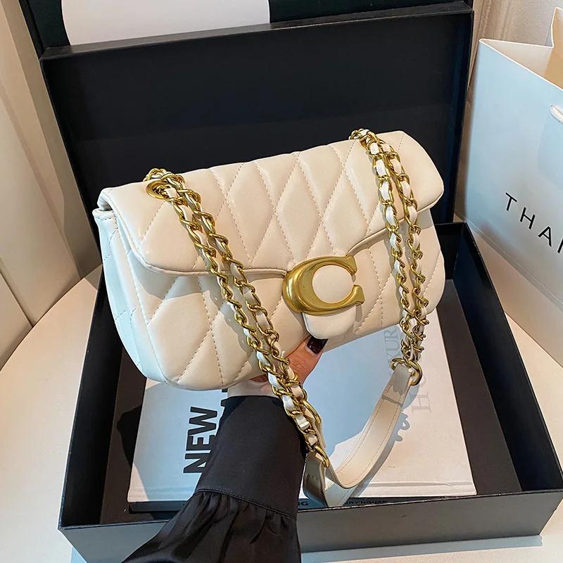 Sac à main de style féminin haut de gamme - Sac pour femme avec sangle en chaîne à motif de diamant,