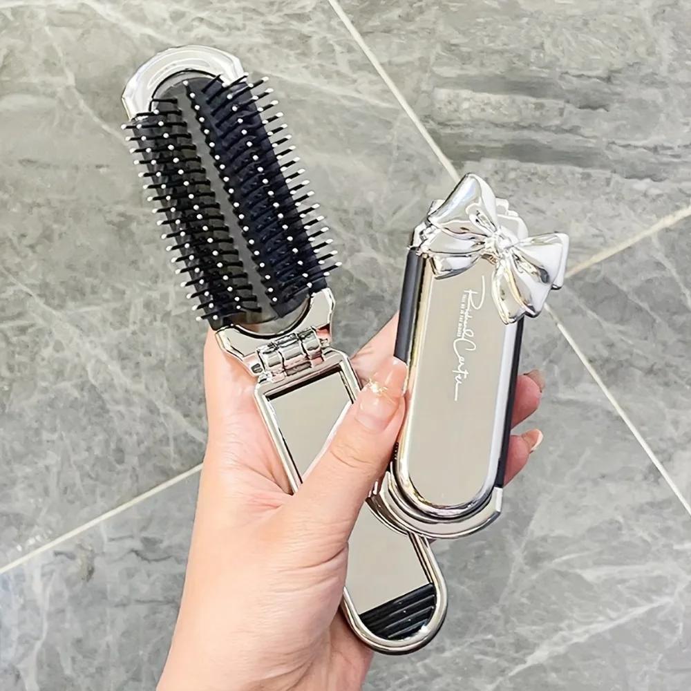 Mini brosse à cheveux pliante et élégante pour femmes, 1 pièce, poils en caoutchouc pour tous les Ty