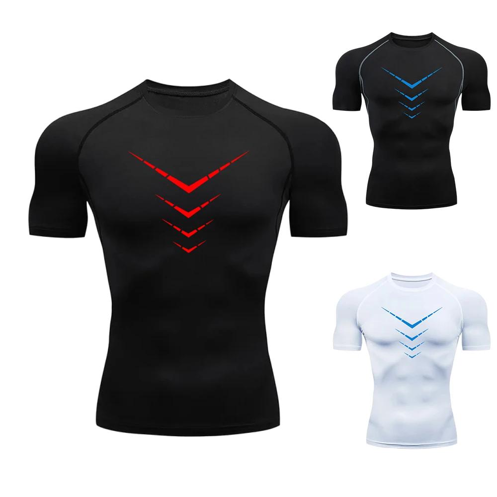 T-Shirt à manches courtes pour hommes, vêtements de course, d'entraînement, de sport, respirant, hau