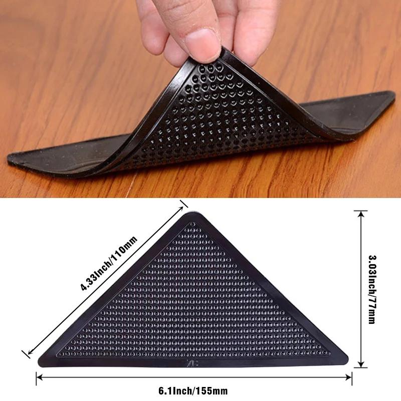 4 pièces 8 pièces/ensemble Triangle lavable réutilisable tapis pince anti-dérapant tapis en caoutcho