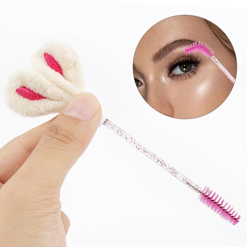 10 pièces Tube brosse à cils Extension de cils pinceaux de maquillage peigne à sourcils oreilles de 