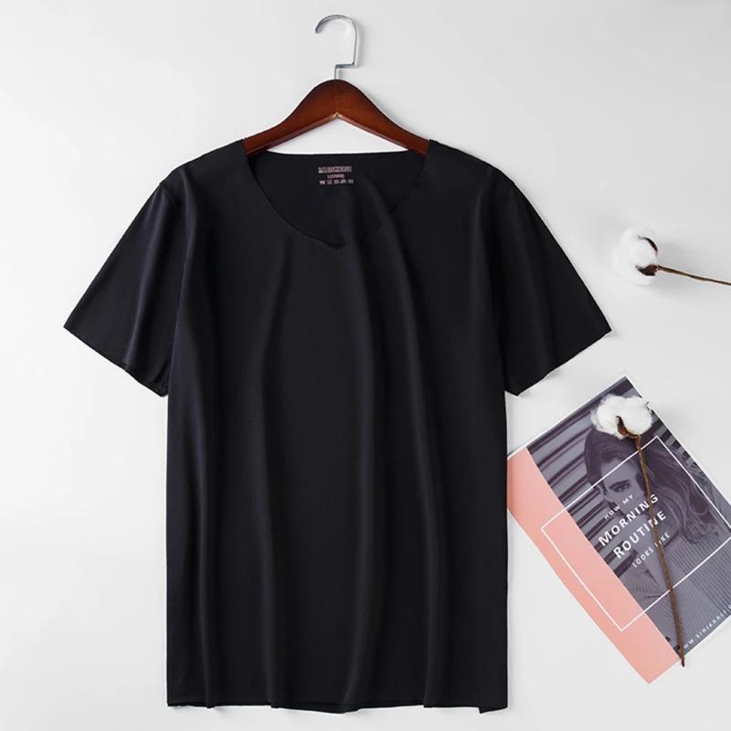 Ice InjWithout-T-shirt fin à manches courtes pour hommes, T-shirt uni, Trace, Slim, Col en V, Sans c