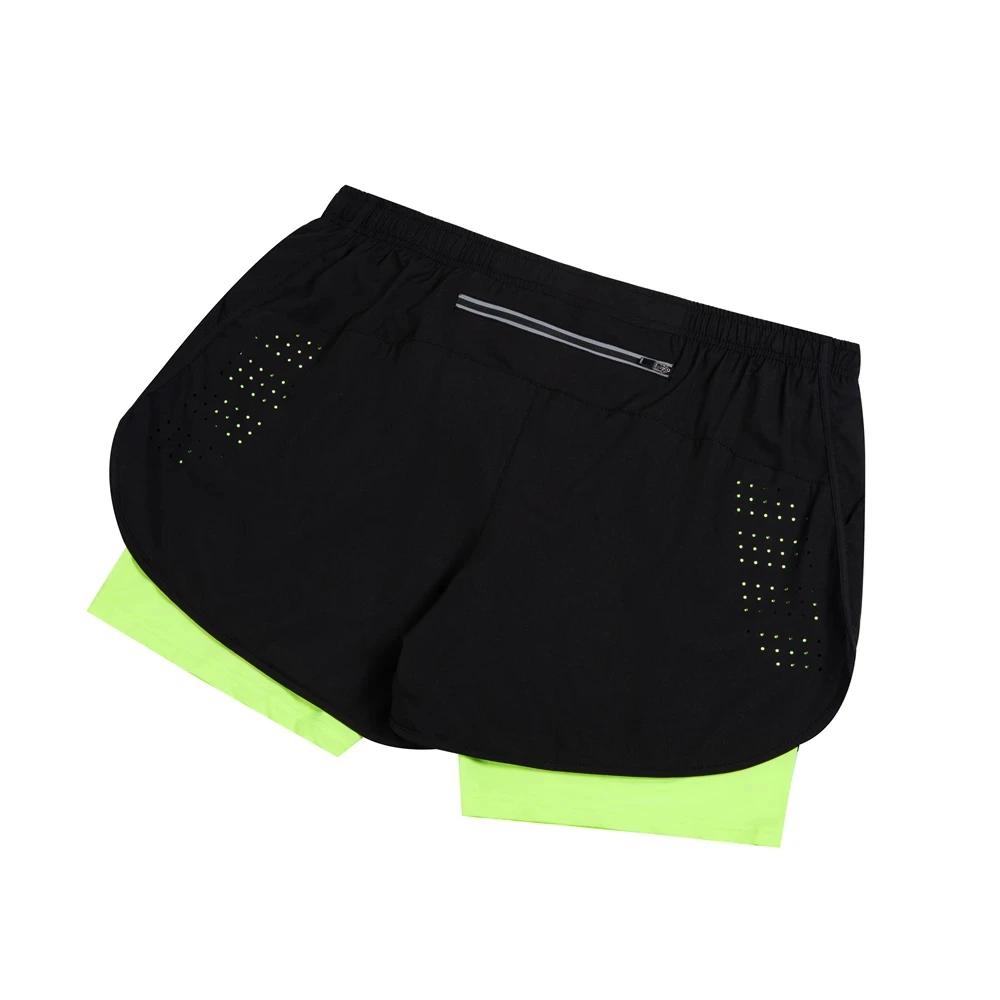Short de course réfléchissant d'été pour hommes, short de Fitness à séchage rapide, double couche, s
