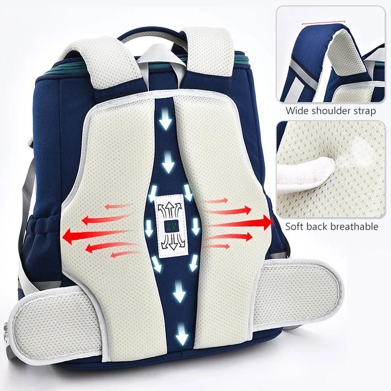 Sac d'école primaire de style britannique pour enfants, sac léger pour garçons, protection de la col