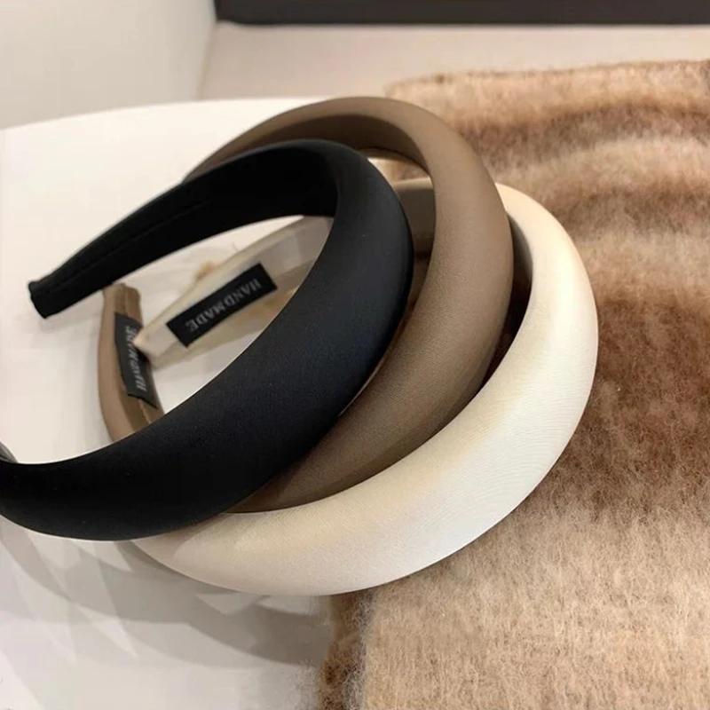 Bandeau de sauna en éponge de satin rétro pour femmes, document solide, tempérament français élégant