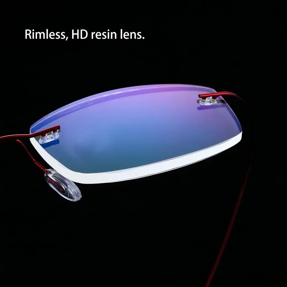 Lunettes de lecture sans monture en titane à mémoire de forme pour hommes et femmes, ultralégères, p