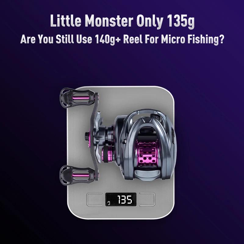 Kingdom 135g moulinet de pêche Ultra léger bobine appât Finesse Baitcasting moulinet Micro monstre 7