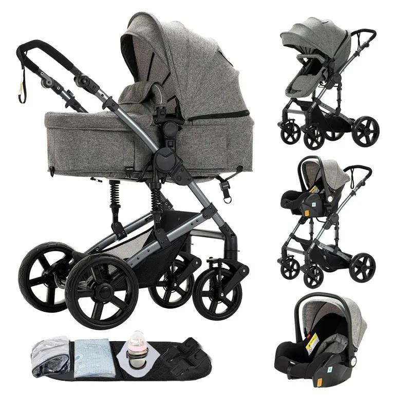 Haute paysage 3 en 1 poussette bébé Convertible landau pour bébé avec siège auto multifonction pouss