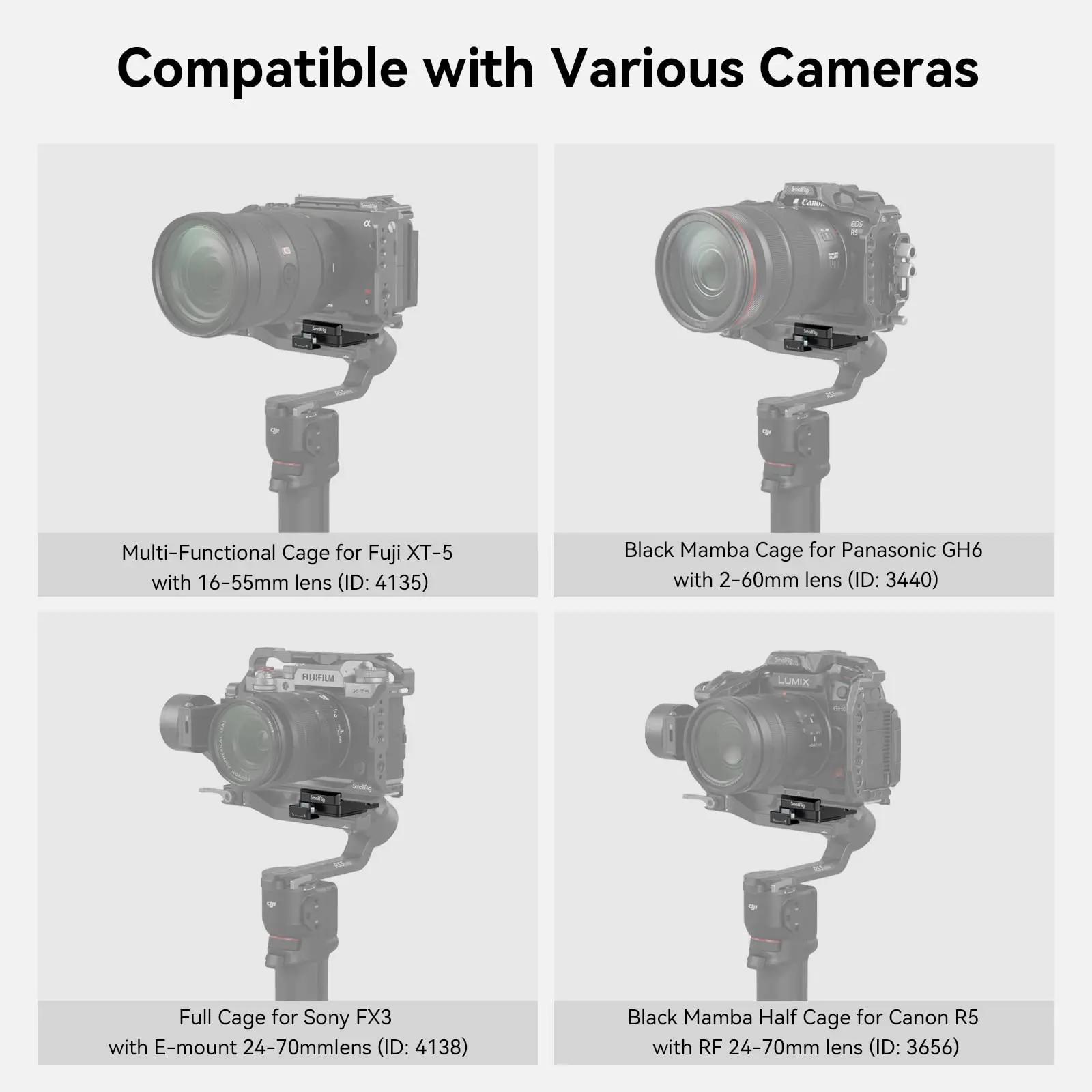 SmallRig RS 3 Mini pince à dégagement rapide pour DJI RS 3 Mini, plaque de montage arca-swiss, prise