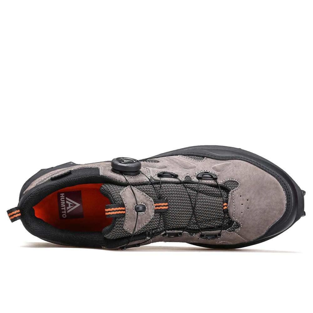 Chaussures Trekking Homme Cuir HUMTTO - Bottes Randonnée Luxe Sécurité Sport Travail Rencontre Extérieur