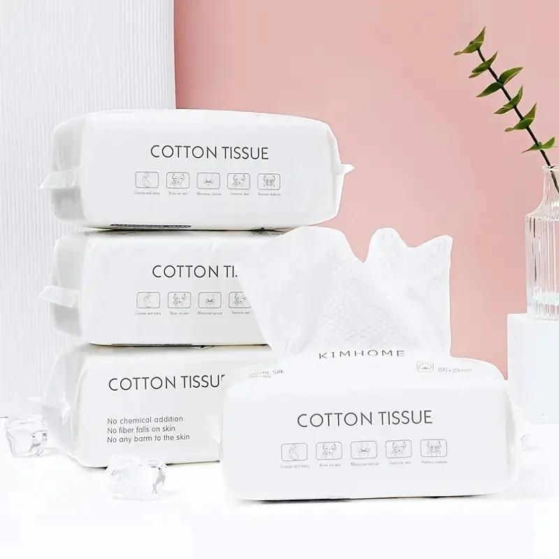 Serviette de visage jetable en coton doux, accessoires de salle de bain, chiffons secs pour le lavag