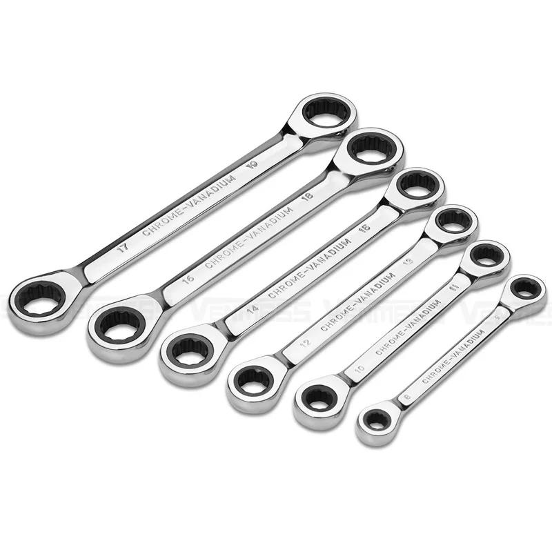 Jeu de clés à cliquet à Double extrémité de boîte, clés combinées à cliquet robuste Cr-V, jeu de clé