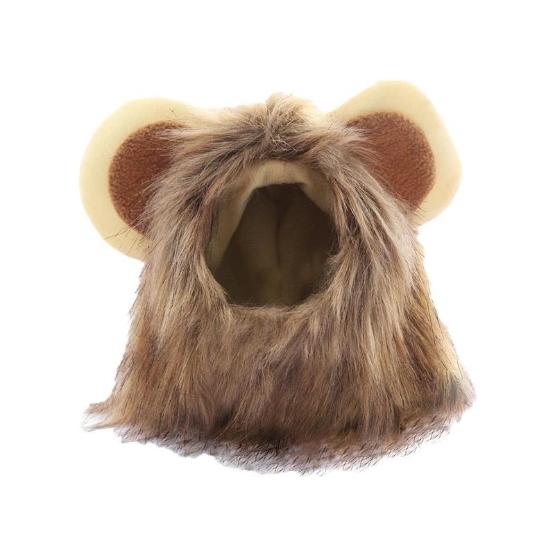 Chapeau de perruque de crinière de chat mignon pour chiens et chats, casquette de cheveux de paupièr