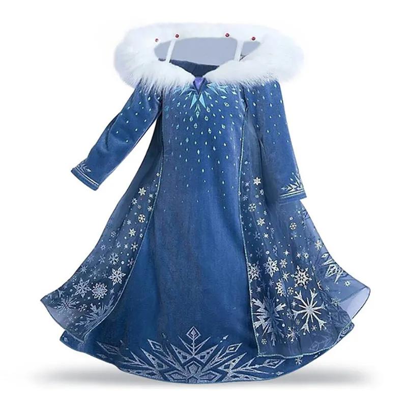 Robe de princesse reine des neiges pour enfants, Costume Elsa pour filles, tenue de fête d'anniversa