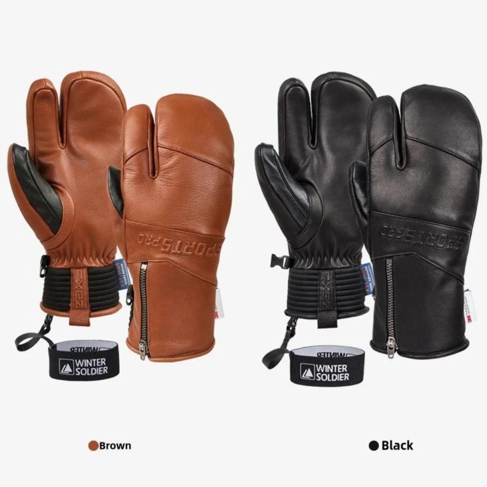 Gants ski hiver imperméables velours chaud - Snowboard hommes femmes résistance froid