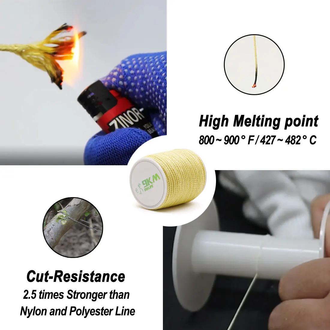 Ligne de pêche en Kevlar 0.8mm ~ 3.5mm, résistante à l'usure, pour Camping en plein air, randonnée, 