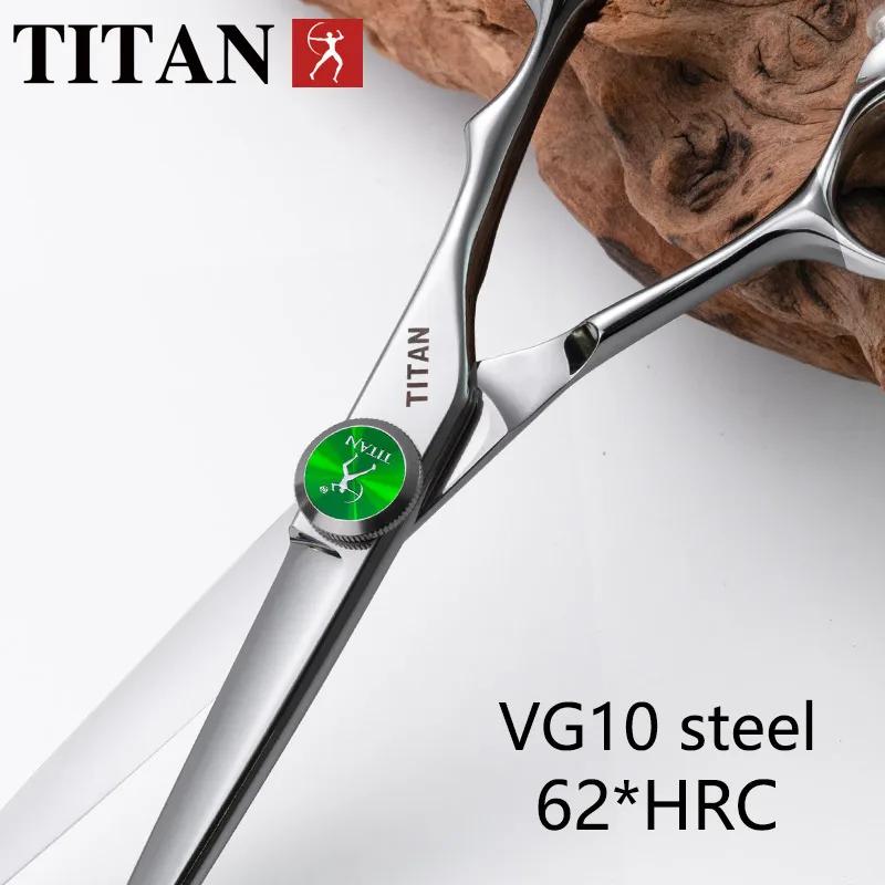 TITAN ciseaux de coiffure professionnels barbier coupe cheveux outil vg10 acier 5.5,6.0,6.5 pouces s
