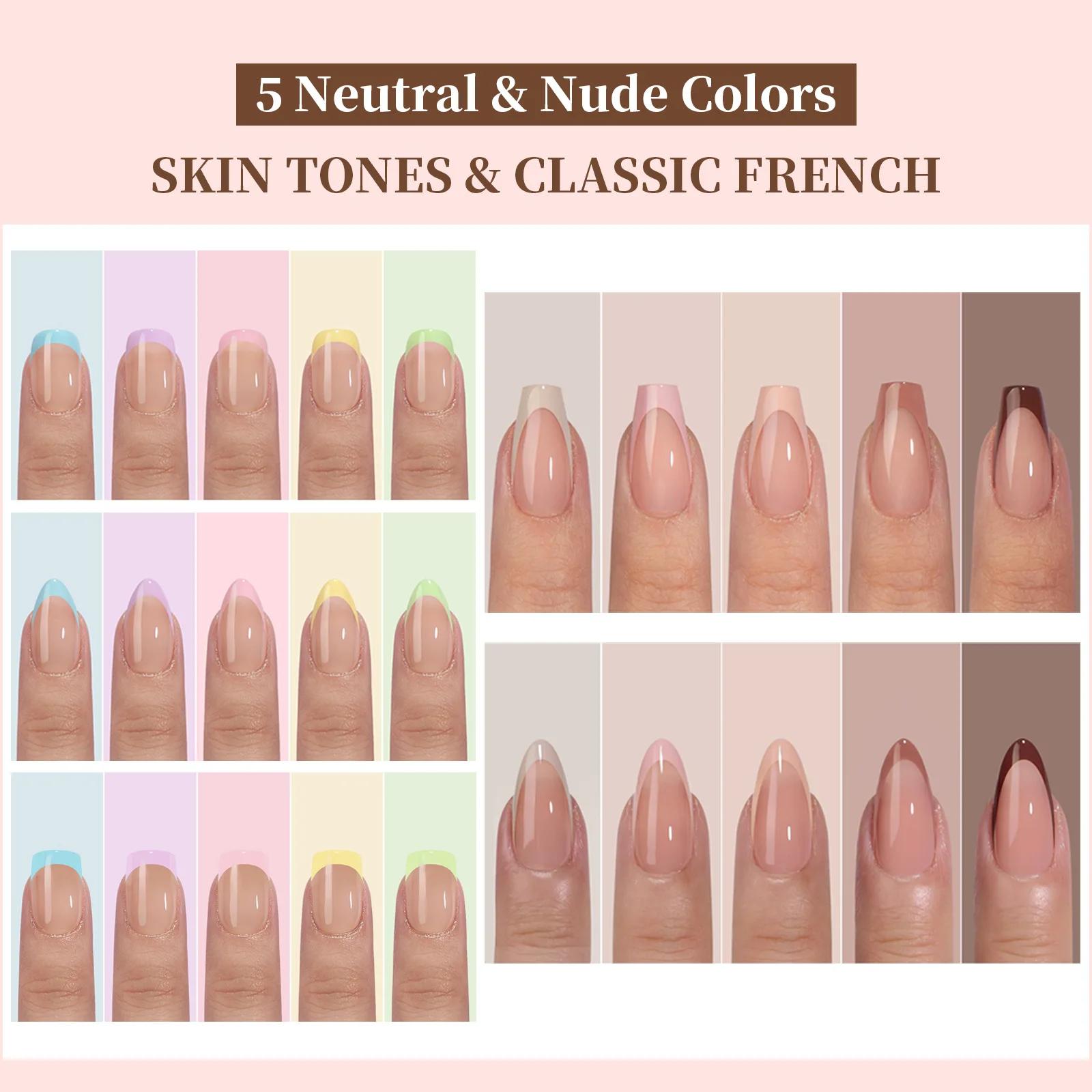 150 pièces multi-tailles faux ongles presse sur ongles acryliques amande français portant armure amo