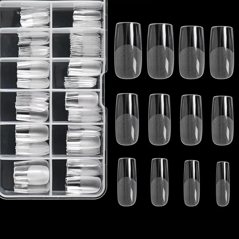 Embouts d'ongles carrés, 120 pièces, couverture complète artificielle, pointes de Gel souples et cla