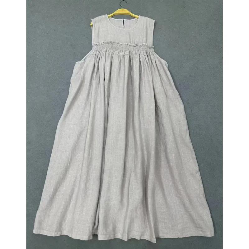 Johnature décontracté sans manches nouveau Style robe pour les femmes été décontracté ample Simple t