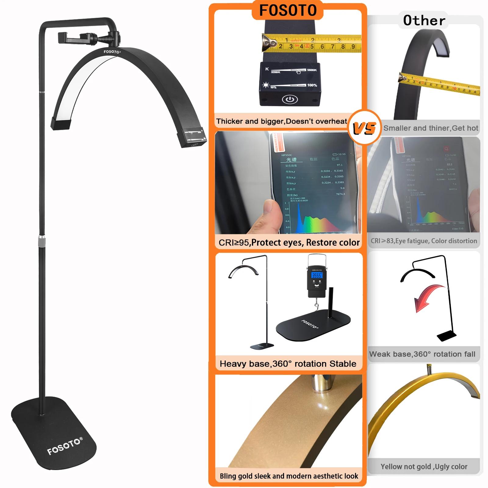 Fosoto Multiple professionnel demi-lune lumière LED cils lumière anneau lumineux pour maquillage Sal