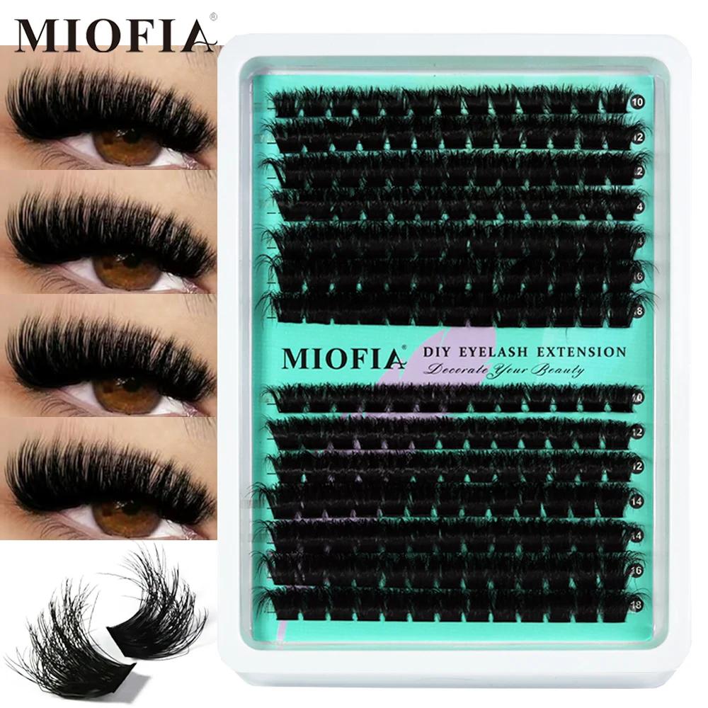 MIOFIA Faux cils épais et vaporeux en grappes 50D, 80D, 100D et 150D, effet naturel et duveteux, cil
