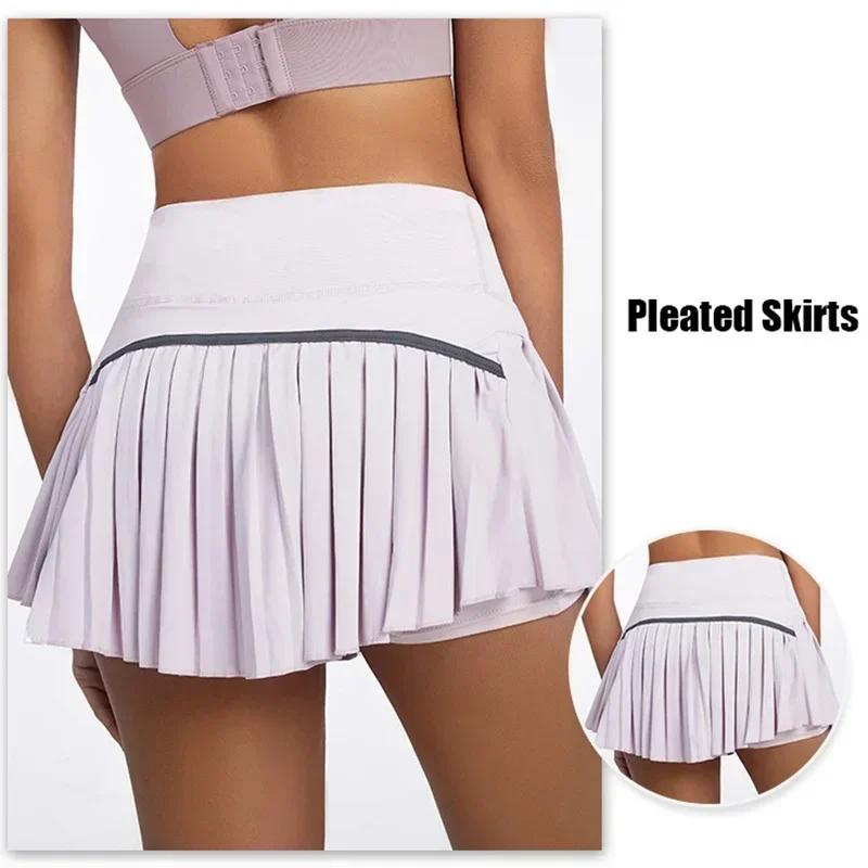 Jupe-pantalon plissée sport pour femmes - Skort tennis golf gym taille haute XS-XXL avec poche