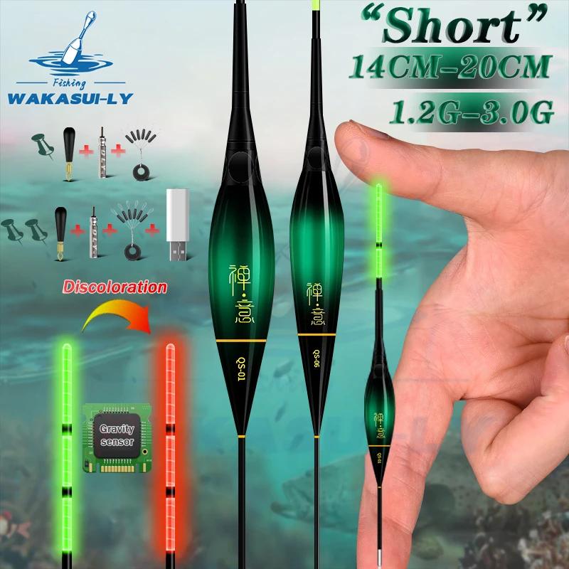 Nouveau flotteur de pêche électronique court avec LED lumineuse détection de gravité changement de c