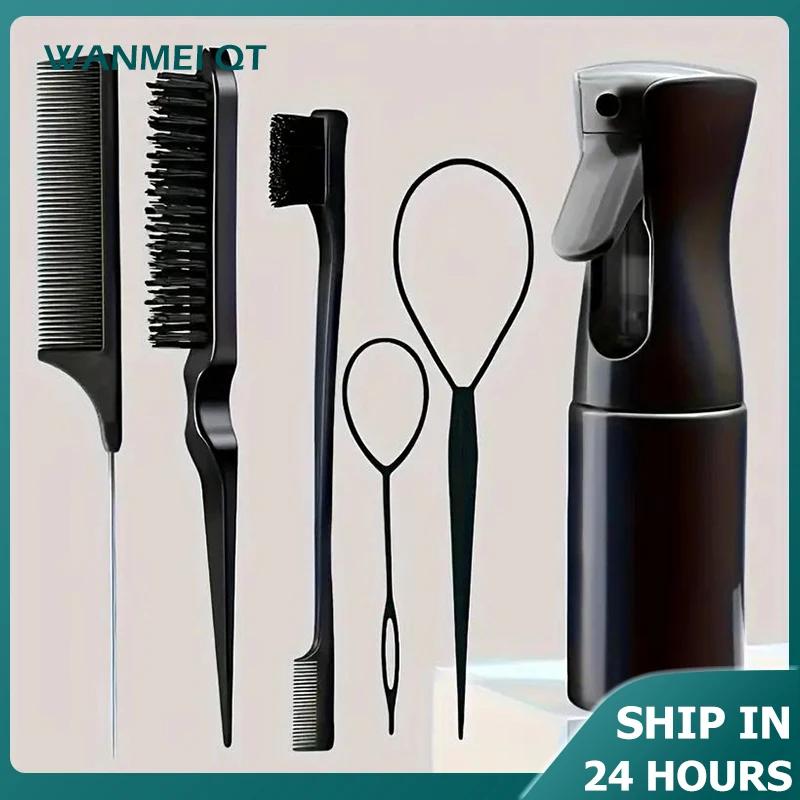Ensemble de peignes de coiffure 4 pièces, comprend une brosse à bord de queue de Rat et une brosse n