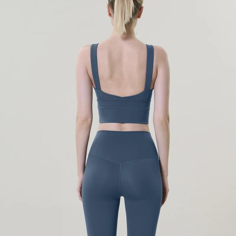 Ensemble de Yoga 2 pièces pour femmes, sport, Fitness, taille haute, pantalon rehausseur de hanches,