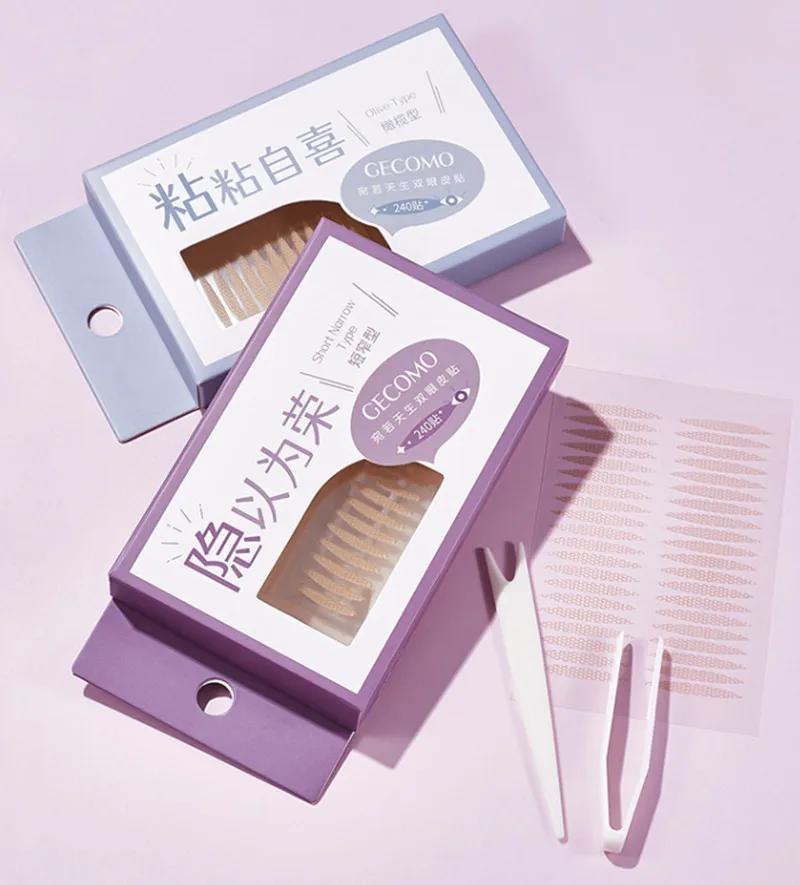 Autocollant Invisible Double paupière, 960 pièces, pâte auto-adhésive Double pli longue durée, Beige