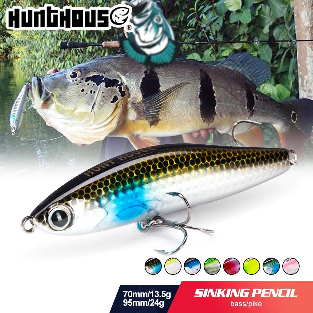 Hunthouse crayon coulant leurre de pêche 70mm/13.5g 95mm/24g pêche à la traîne Stickbaits Wobblers a