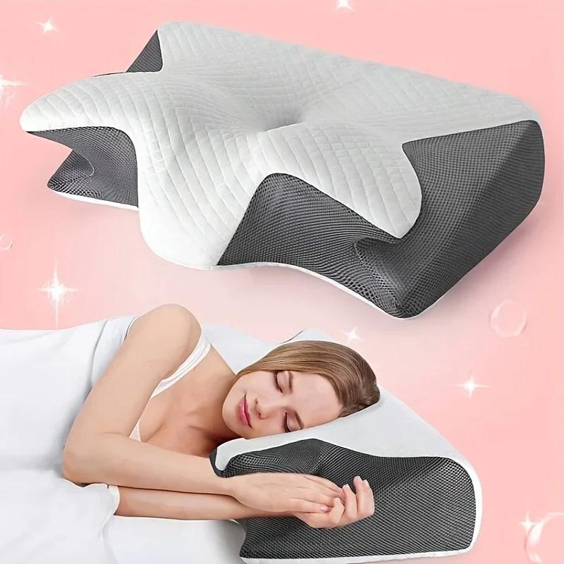 Oreiller ergonomique en corne de cou pour le côté, la relaxation des épaules, support doux mais ferm