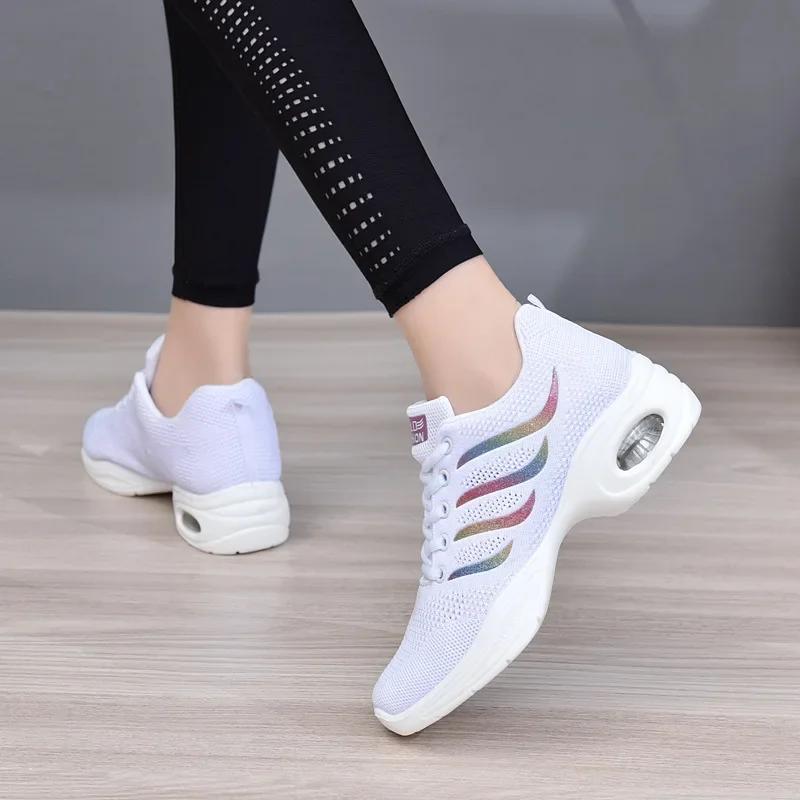 Chaussures de danse femme dames moderne semelle souple Jazz baskets maille respirant léger femme dan