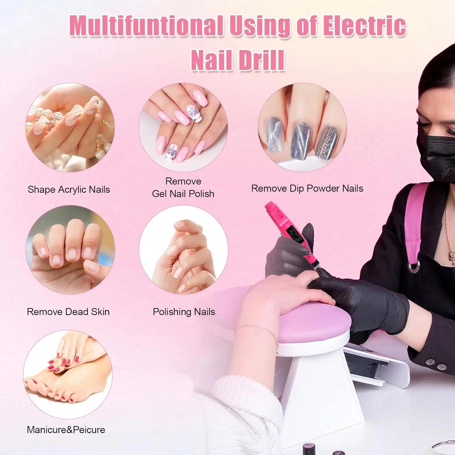 LULAA forte fonction perceuse à ongles ensemble ponceuse à ongles électrique Gel dissolvant de verni