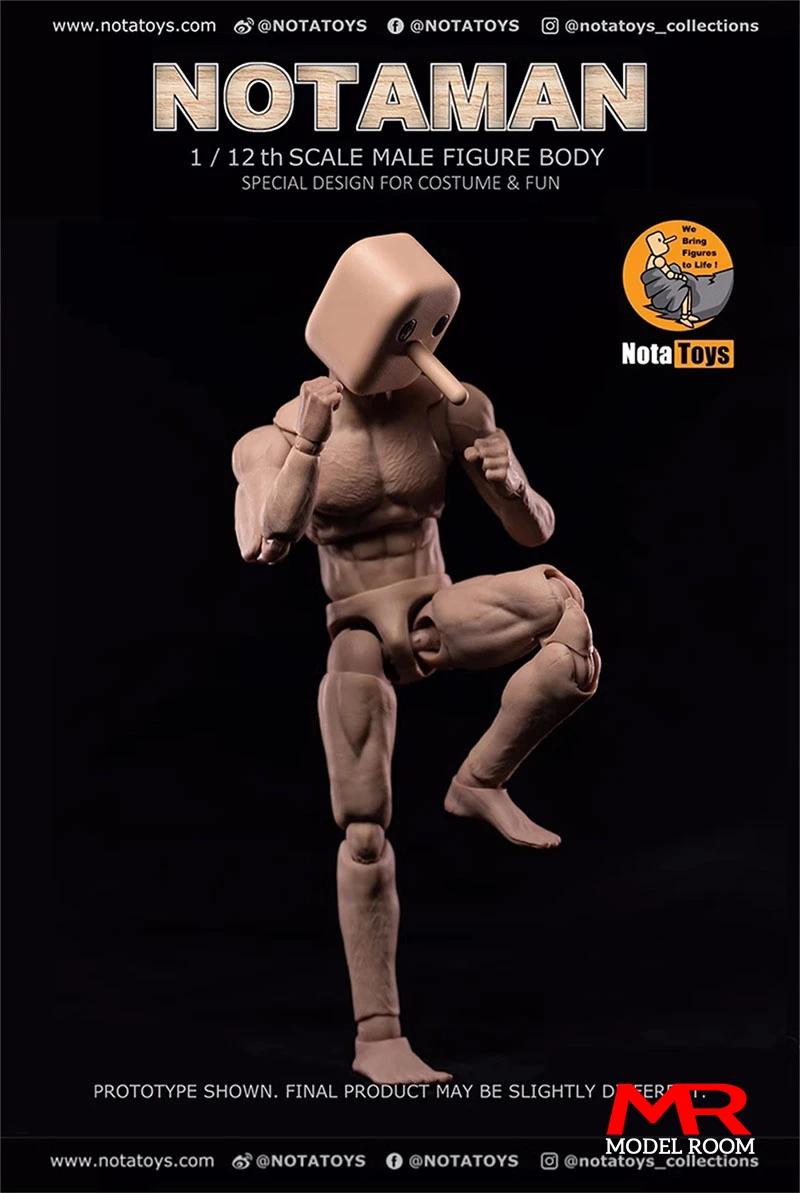 Notaman 1/12 figurine masculine à tête carrée poupée articulée NT-01 NT-02 NT-02W 6 ''mâle soldat co