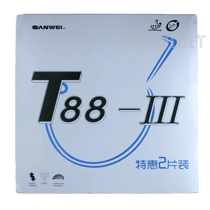 Sanwei T88-3 caoutchoucs de Tennis de Table Double Kit semi-adhésif élastique attaque rapide caoutch