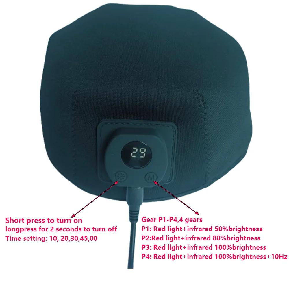 Nouveau 96 pièces LED infrarouges 660nm et 850nm thérapie par la lumière rouge capuchon de croissanc