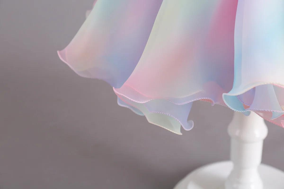 Robe de soirée tutu arc-en-ciel pour filles, costume de princesse pour enfants, vêtements de demoise