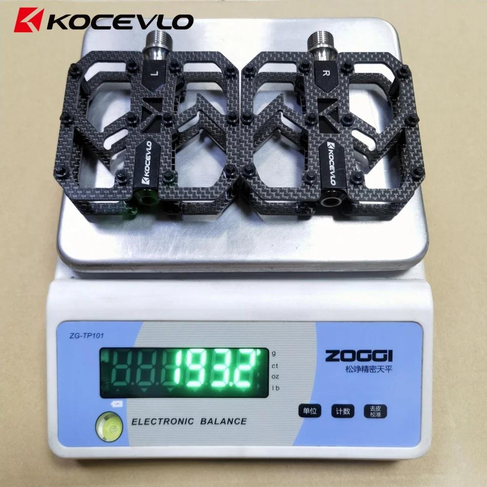 KOCEVLO pédale en Fiber de carbone ultralégère 195g vtt arbre en titane 3 roulements pédale de vélo