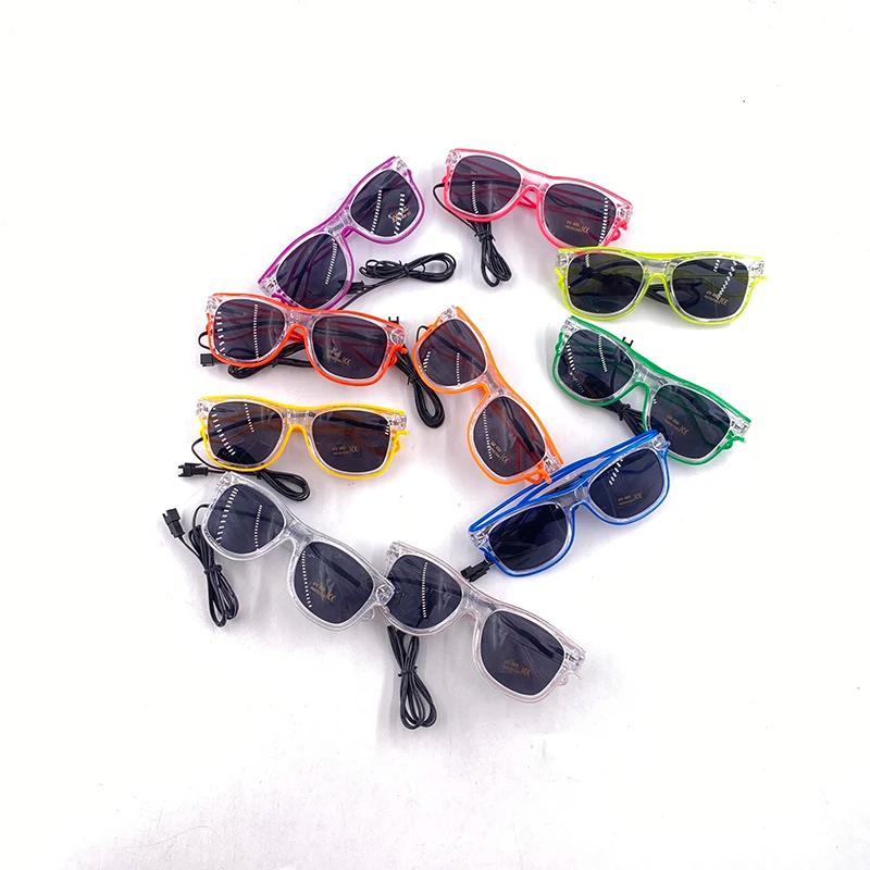 Lunettes lumineuses Led néon pour fête, fil EL, lunettes de soleil scintillantes, nouveauté, cadeau 