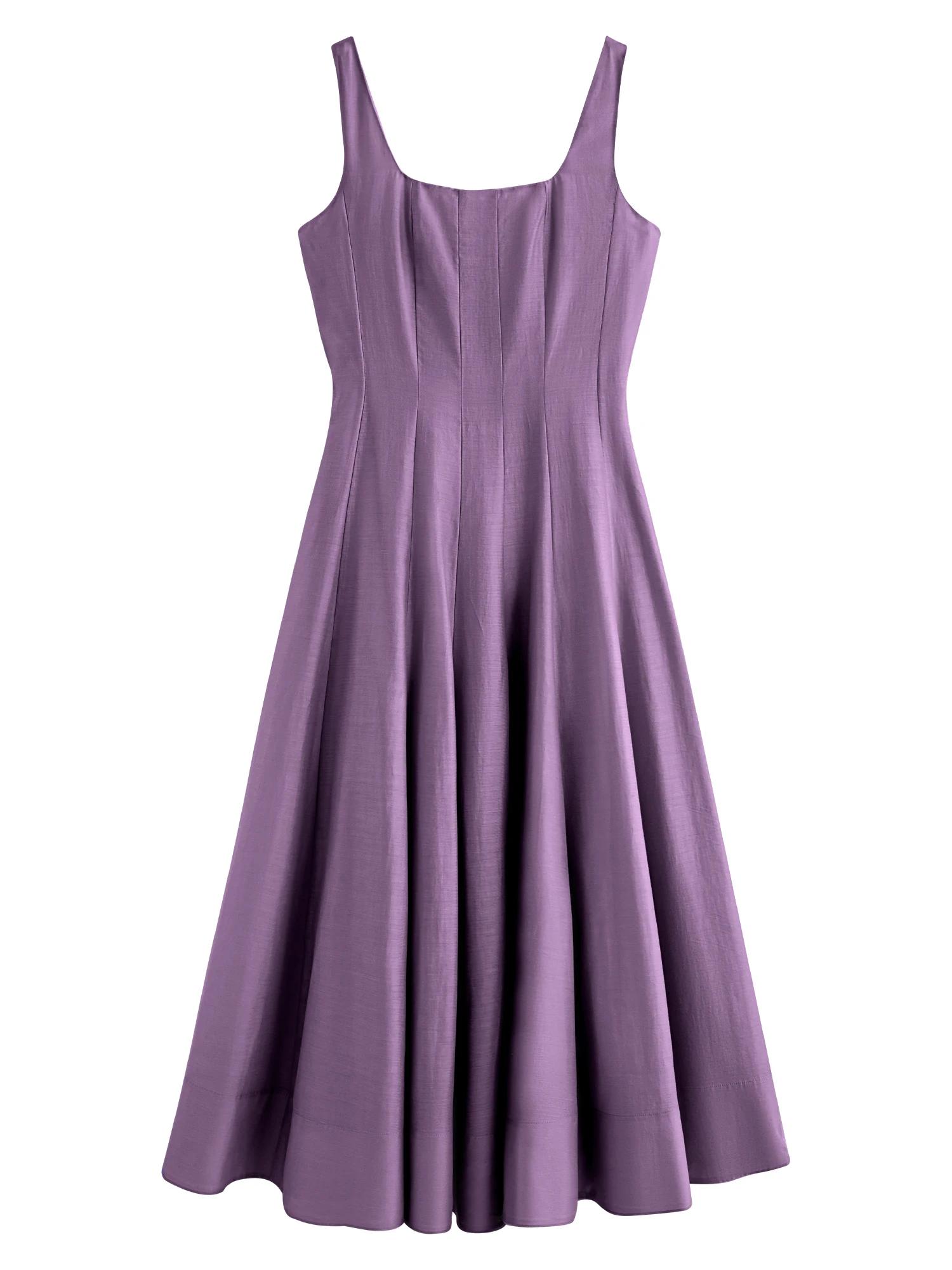 FSLE – robe sans manches pour femmes, coupe tridimensionnelle, taille haute, amincissante, à bretell