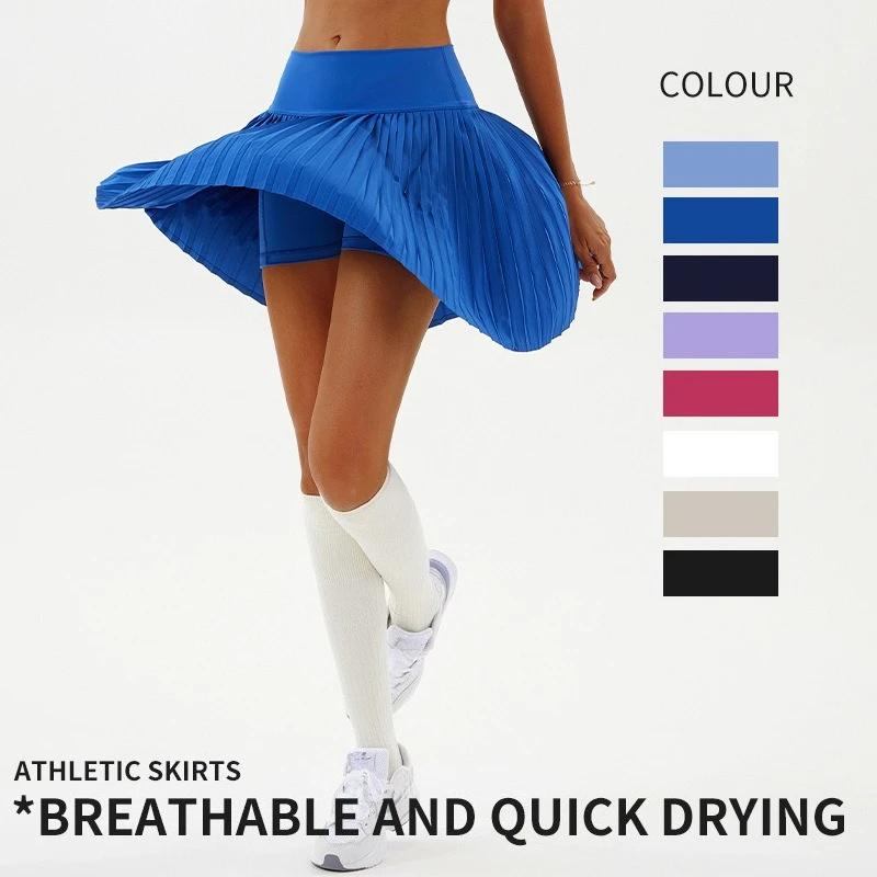 Jupe plissée de Tennis taille haute pour femmes, avec doublure intérieure, taille haute, Double couc