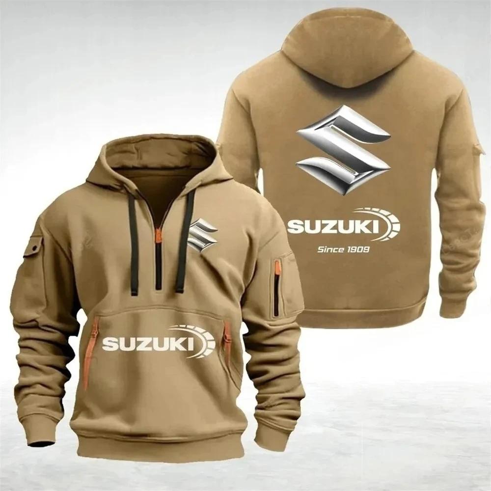 Sweat-shirts Suzuki, sweats à capuche, vestes de sport de plein air d'automne et d'hiver à demi-poch